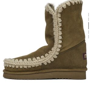 MOU ESKIMO 24 GREEN SHEARLING BOOTS SZ 40